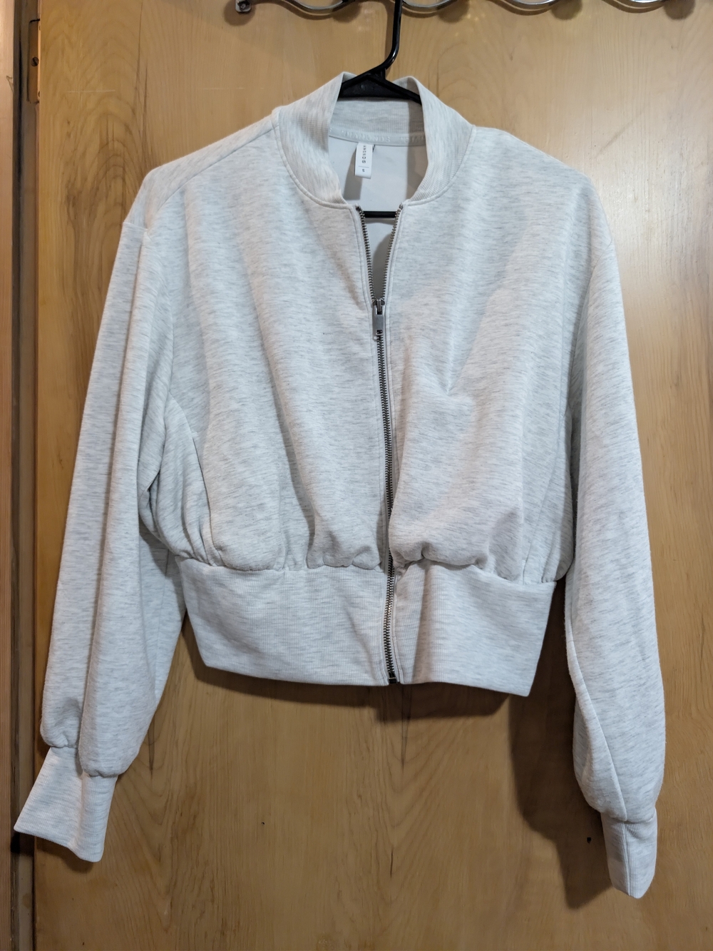 7 Diamonds Light Gray Women's Bomber Jacket - Zip Front